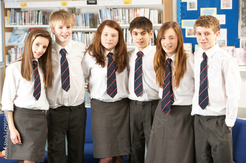 Portrait Of Group Of Teenage Students In Library © Monkey Business