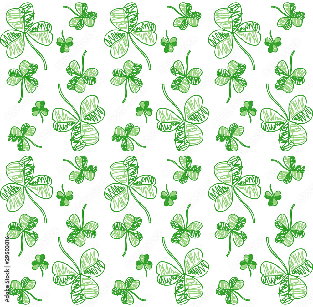 Seamless vector shamrock background