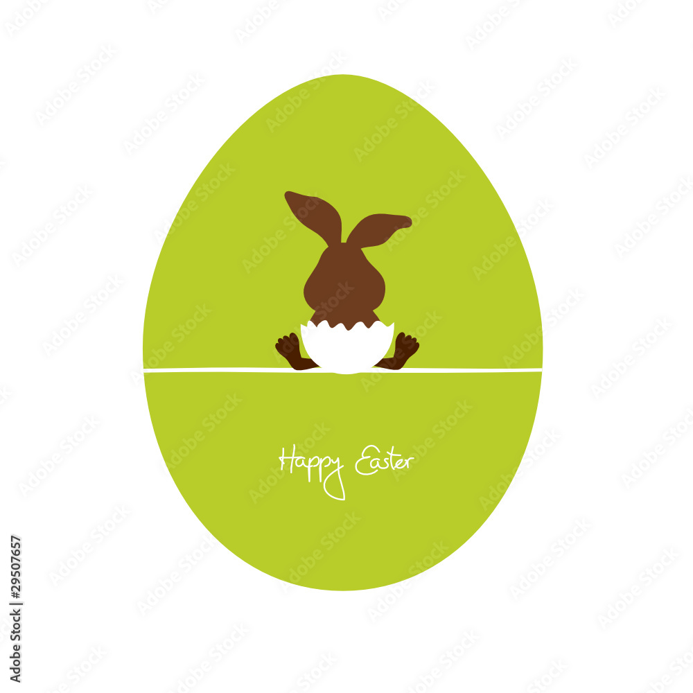 Easter Card Egg Bunny Sitting In Eggshell Easter Card Egg Bunny Sitting In Eggshell