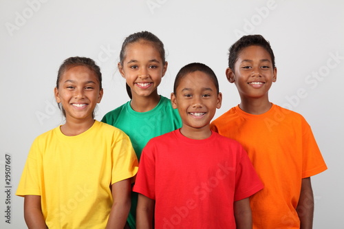Group of school friends smiling to camera