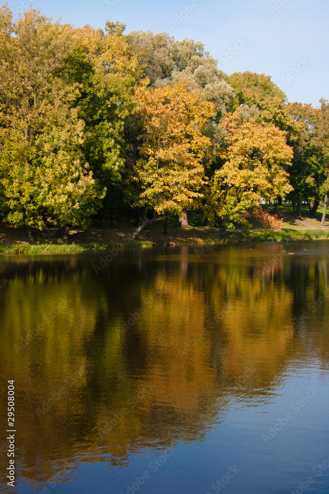 Autumn lake in the park Autumn lake in the park
