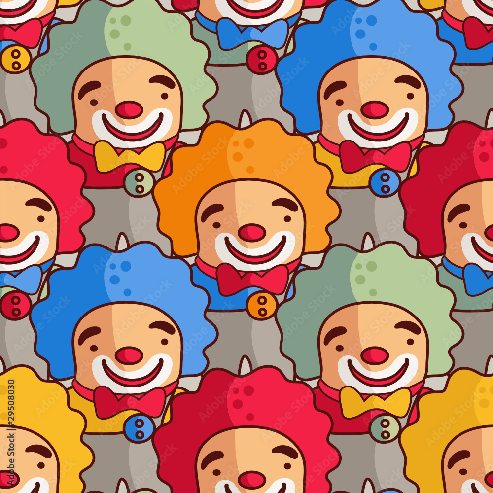 Clowns - seamless pattern multicolored Clowns - seamless pattern multicolored
