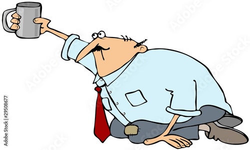 Begging Businessman