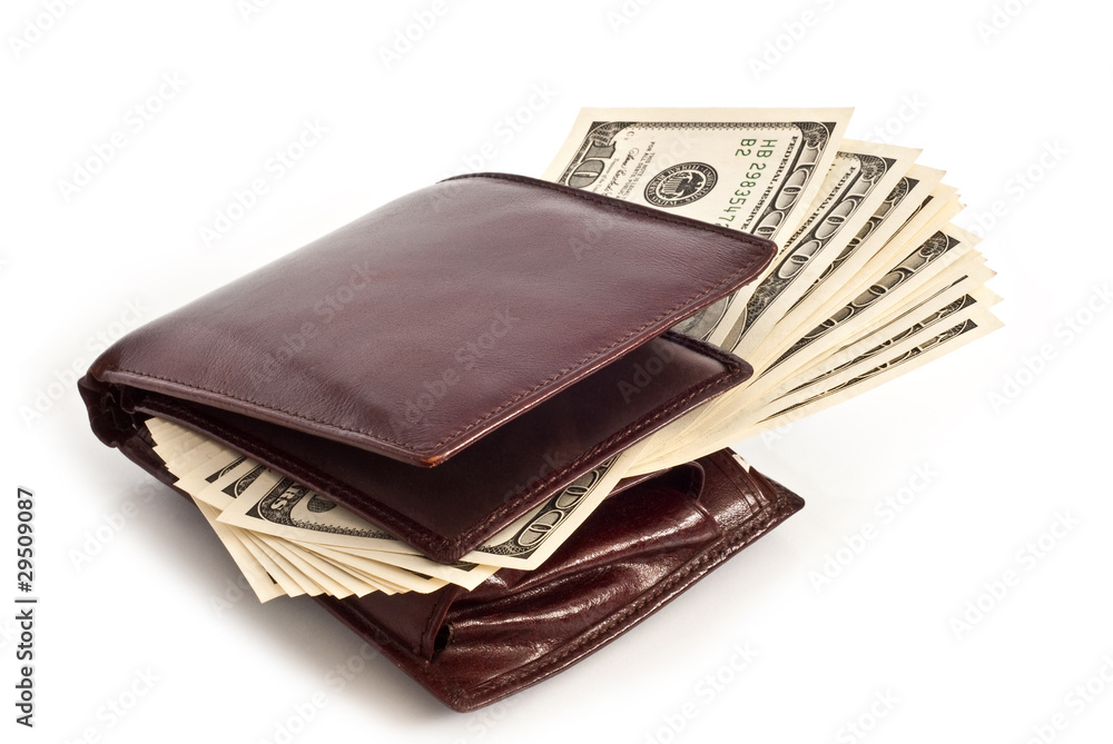 purse with dollars purse with dollars