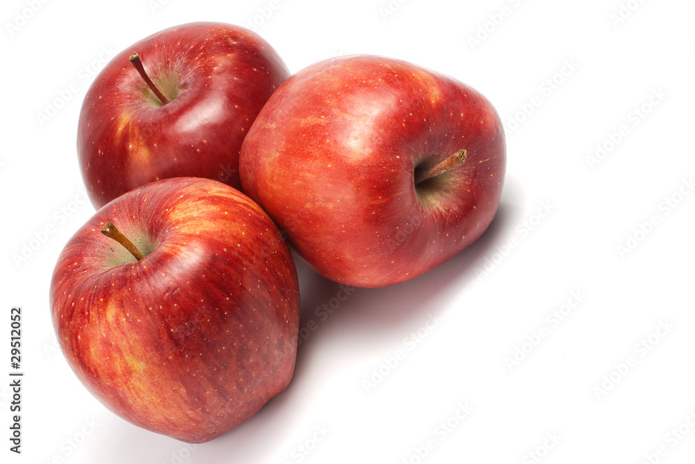 three red apples