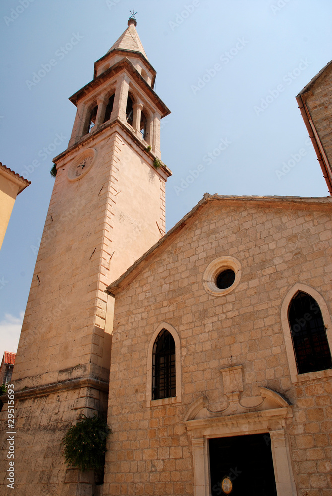Obraz premium Chapel in medieval town( Montenegro)