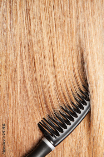 Fair colored long hair #2 and black comb