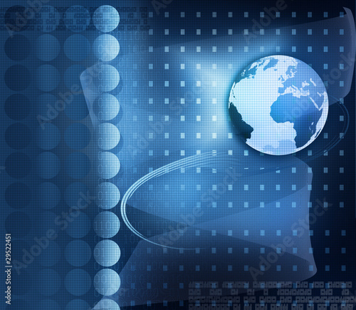 abstract hi-tech background with Earth globe
