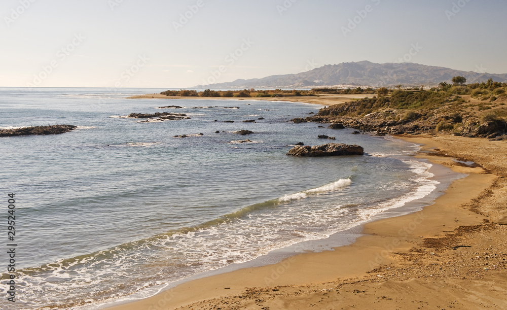 Villaricos Beach looking towards Mojacar, Almeria, Spain Villaricos Beach looking towards Mojacar, Almeria, Spain