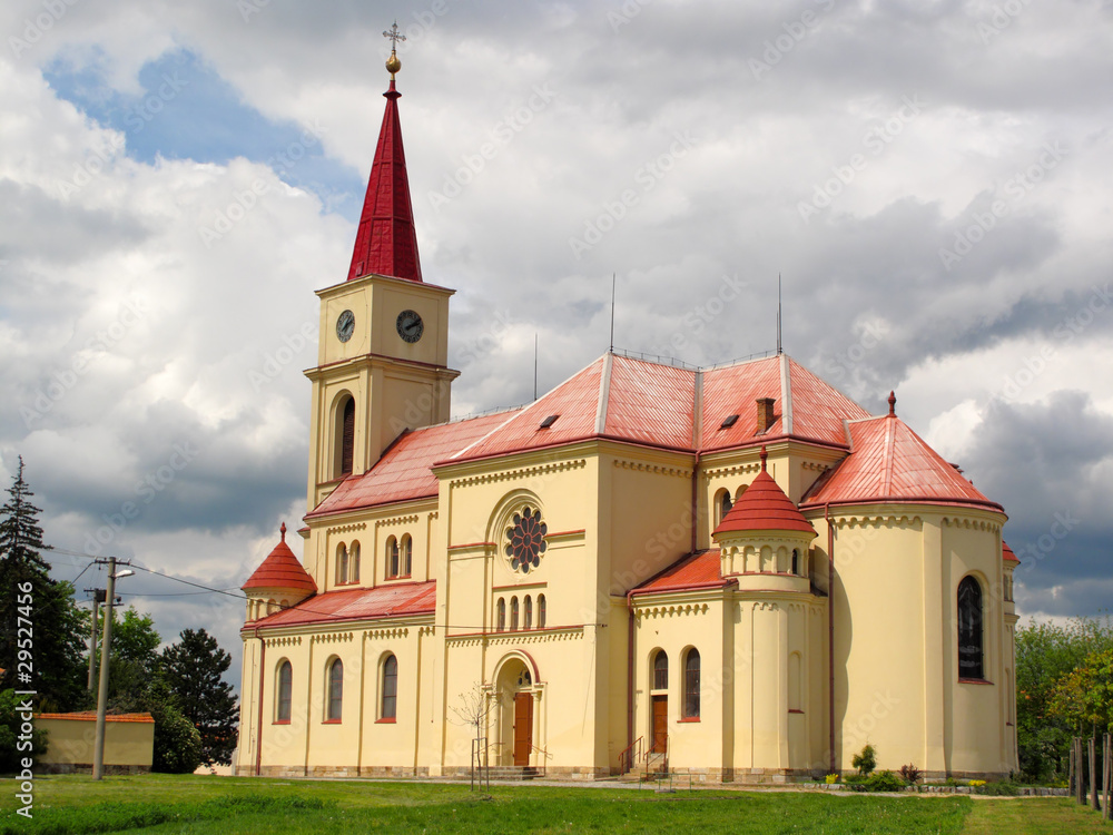 Beautiful church of All Saints in Orechov, Czech republic.