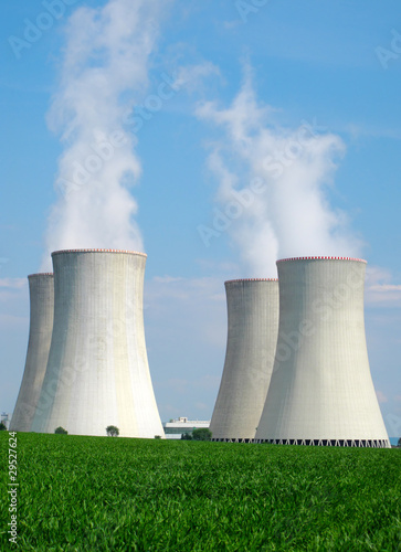 Chimneys of nuclear power plant Dukovany  Czech republic.