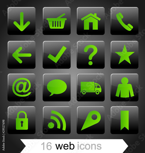 16 web icons 3 (green & black)
