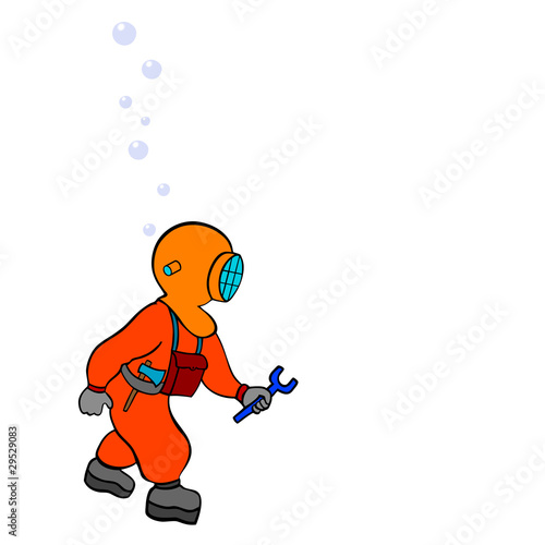 diver - repairer - vector