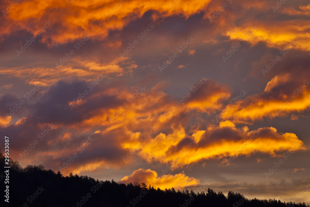 orange clouds