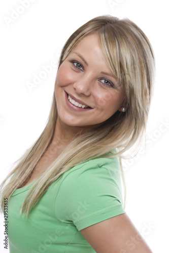 lachende junge Frau mit blonden Haaren  3