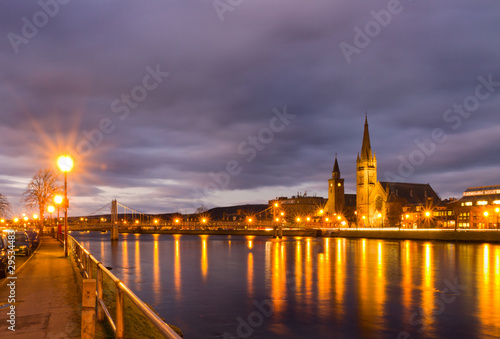 Inverness Free North Church at Night