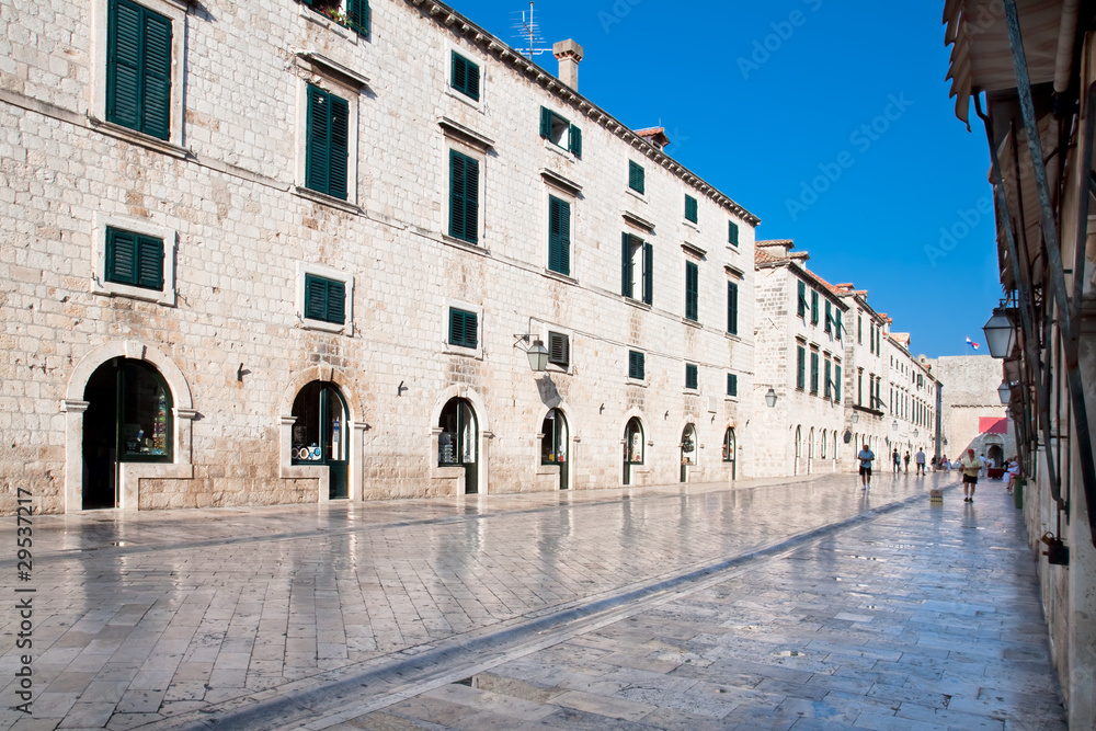 Dubrovnik old city main street Plaza (Stradun)