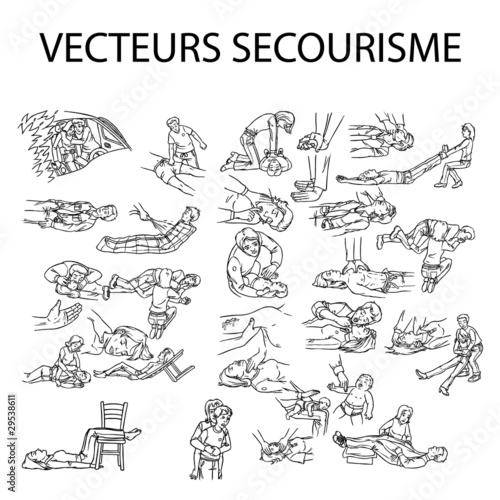 illustration secourisme, premiers secours,