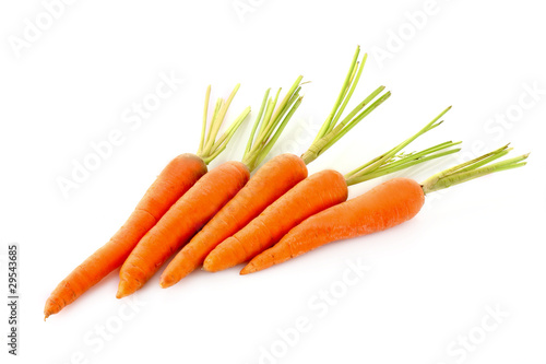 Few carrots isolated on white