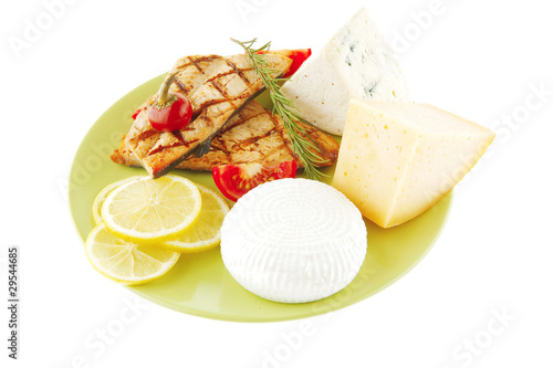 Fototapeta Naklejka Na Ścianę i Meble -  french cheeses and salmon