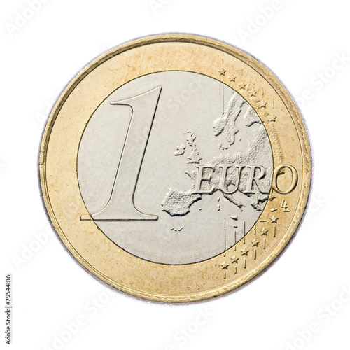 One Euro Coin Isolated on White Background