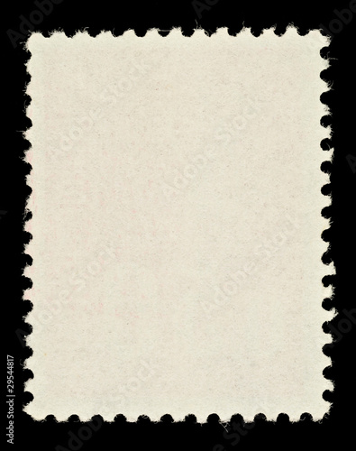 Blank Postage Stamp Framed by Black Border