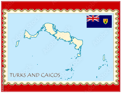 Turks Caicos national emblem map coat flag business background