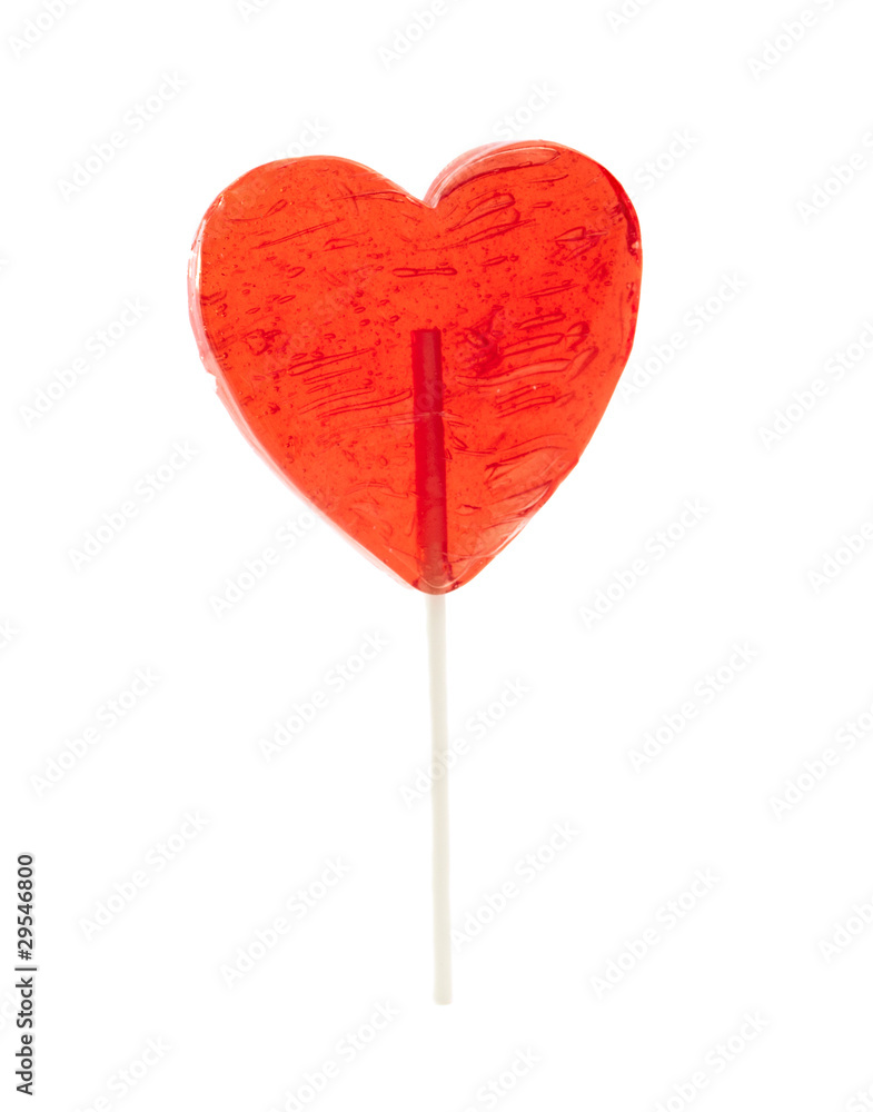 candy heart on a stick