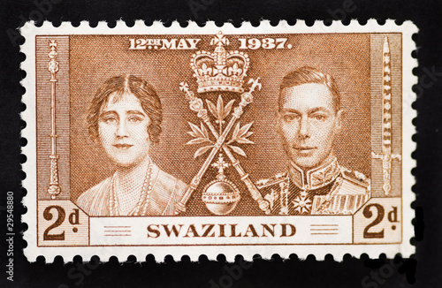 SWAZILAND - CIRCA 1937 - First Day Cover postage stamp marking t photo