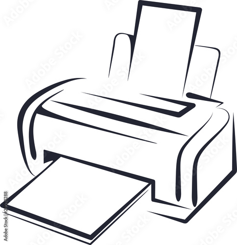 illustration with a printer
