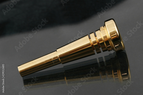 Photography golden trumpet mouthpiece