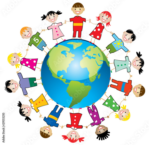 vector illustration of children around the world