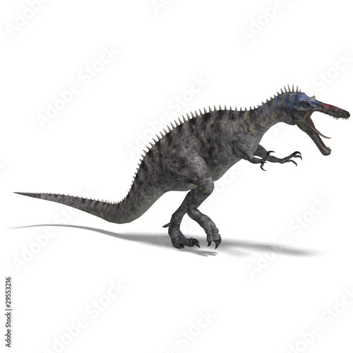 Dinosaur Suchominus. 3D rendering with clipping path and shadow