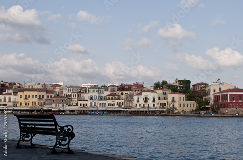 Fototapeta Naklejka Na Ścianę i Meble -  View of the old Venetian harbour in Chania in Crete