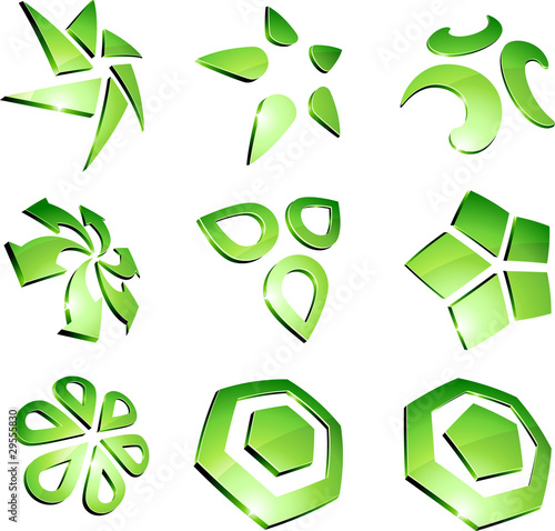 Green vibrant logo set.