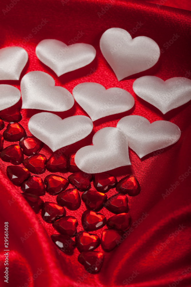 Fototapeta premium White and red hearts