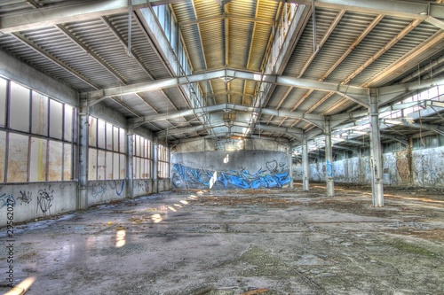 HDR background of abandoned building