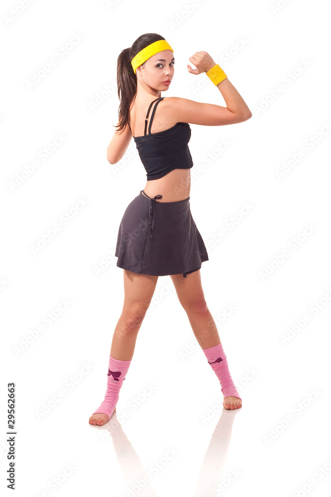 Young girl doing exercises Young girl doing exercises
