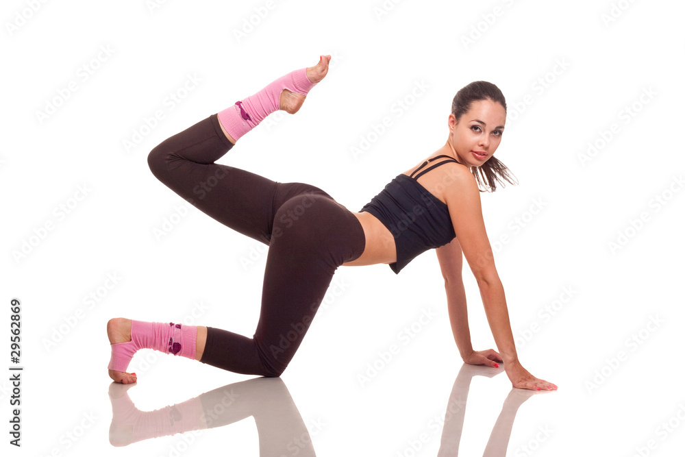 Young girl doing exercises Young girl doing exercises