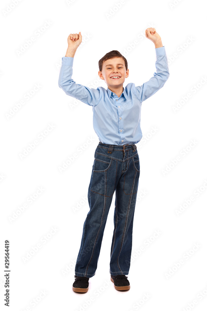 Joyful kid isolated on white Joyful kid isolated on white