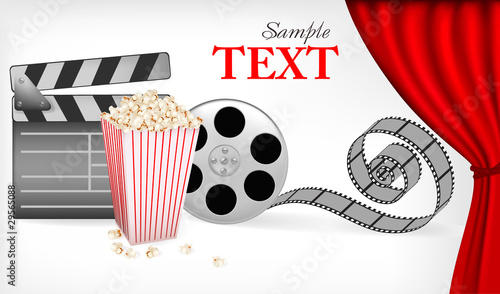 Set of cinema symbols. Vector illustration.