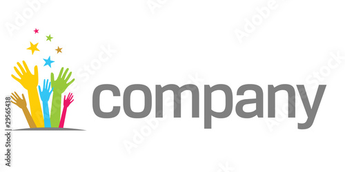 Billede på lærred Holding hands logo for nonprofit company