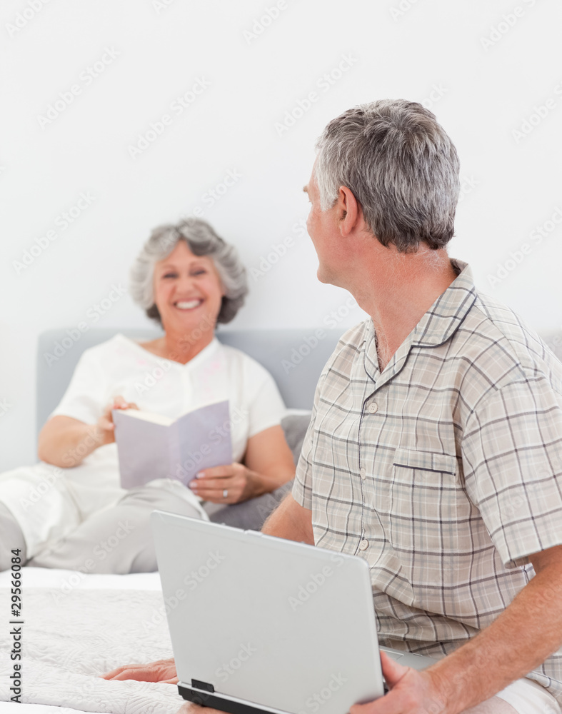 Man talking with his wife Man talking with his wife