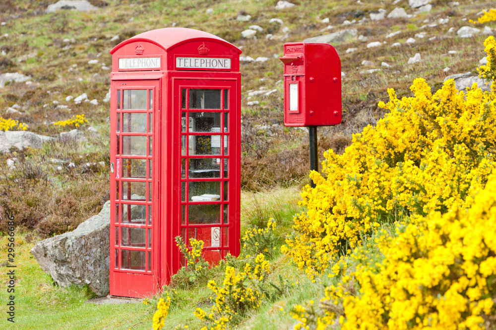telephone booth and letter box near Laid, Scotland telephone booth and letter box near Laid, Scotland
