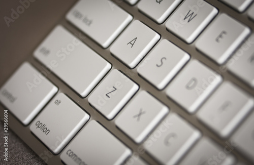 Closeup on the A and Z keys on a keyboard