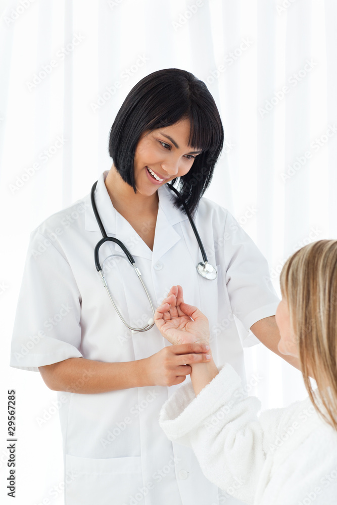 Senior talking with her nurse Senior talking with her nurse