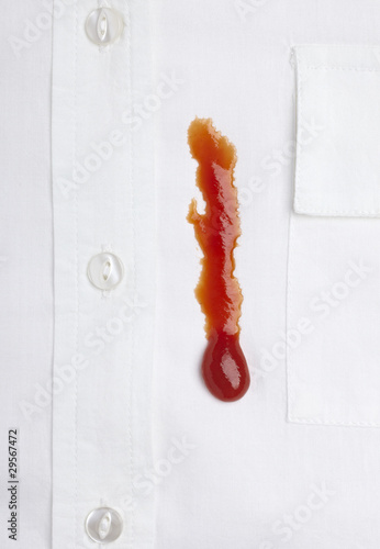 ketchap stain white shirt accident photo