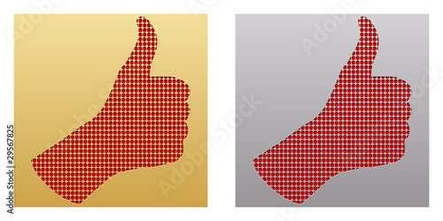 Human hand giving ok buttons