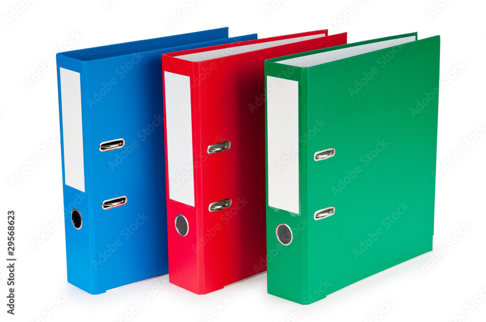 Office folders isolated on the white background Office folders isolated on the white background