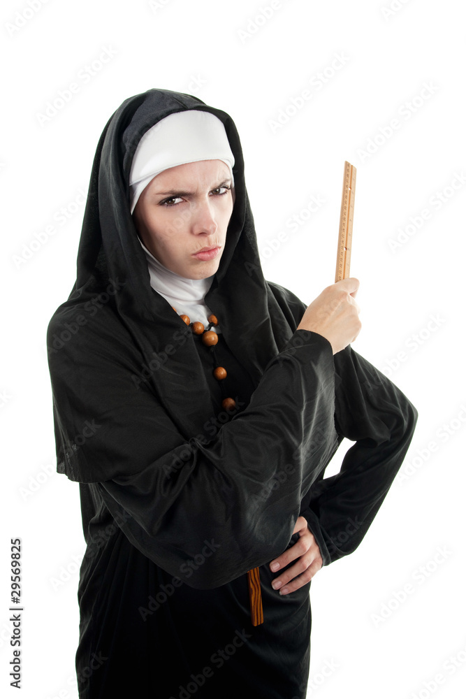 Angry Nun with Ruler Angry Nun with Ruler